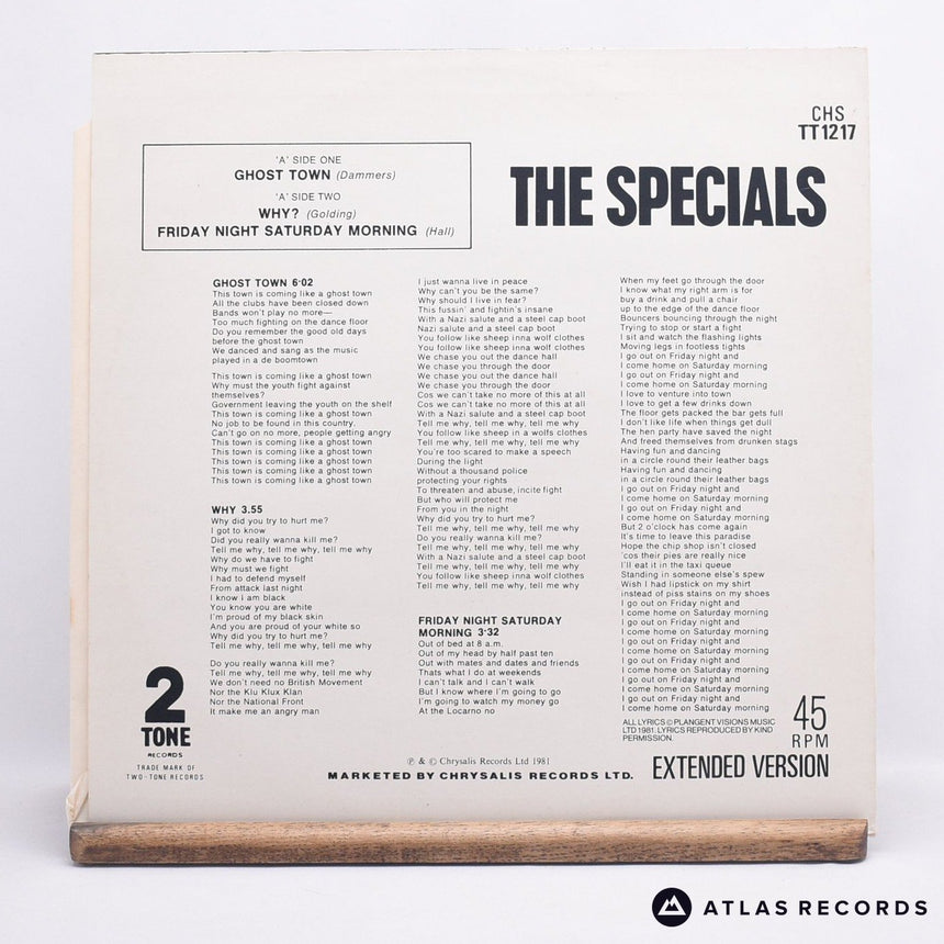 The Specials - Ghost Town - 12" Vinyl Record - EX/EX
