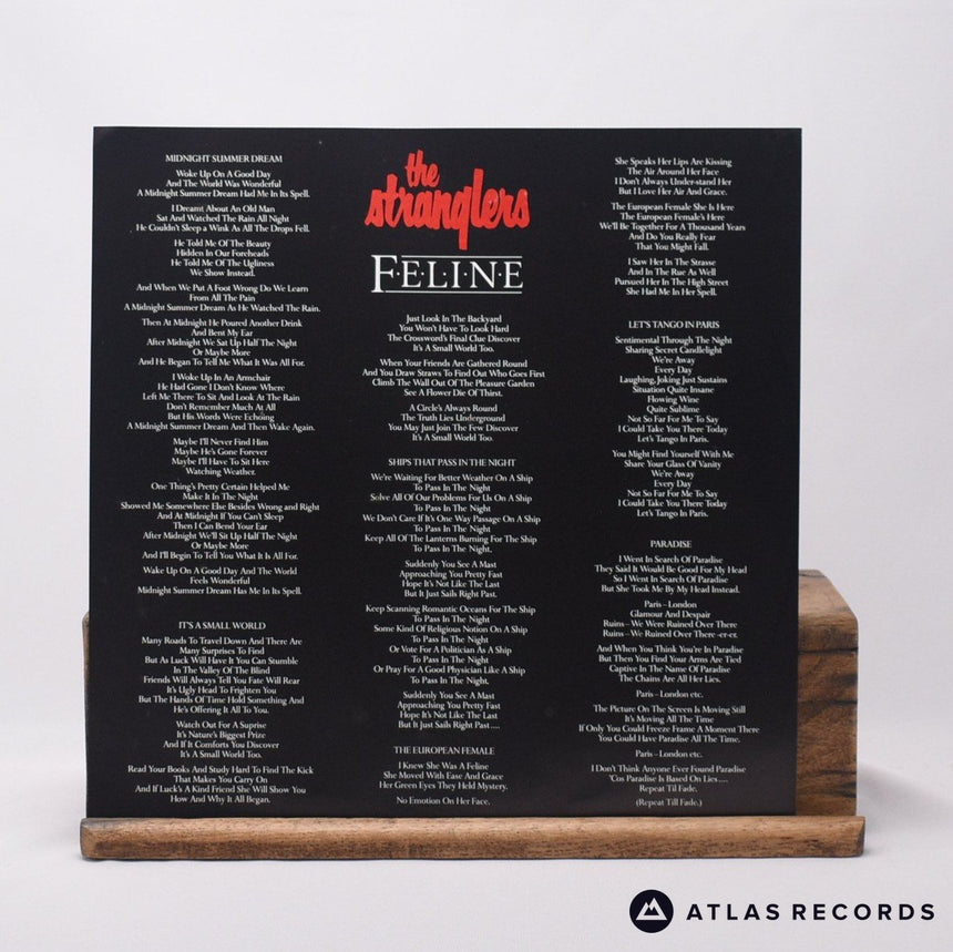 The Stranglers - Feline - Lyric Sheet LP Vinyl Record - EX/EX