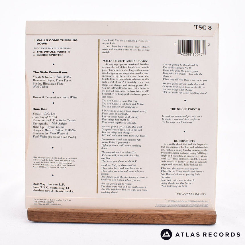 The Style Council - Walls Come Tumbling Down! - Promo 7" Vinyl Record - EX/EX