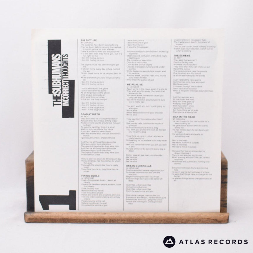 The Subhumans - Incorrect Thoughts - A B LP Vinyl Record - VG+/EX