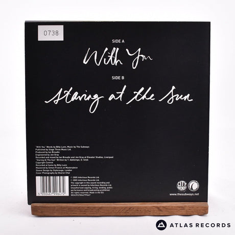 The Subways - With You - Clear Limited Edition 7" Vinyl Record - NM/NM