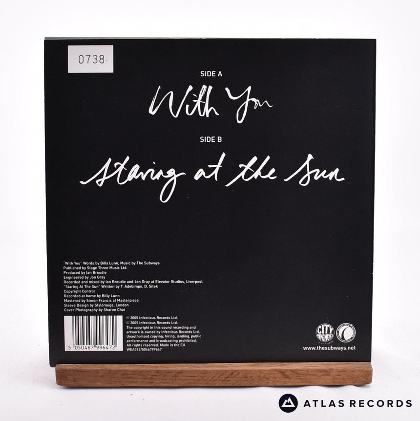 The Subways - With You - Clear Limited Edition 7" Vinyl Record - NM/NM