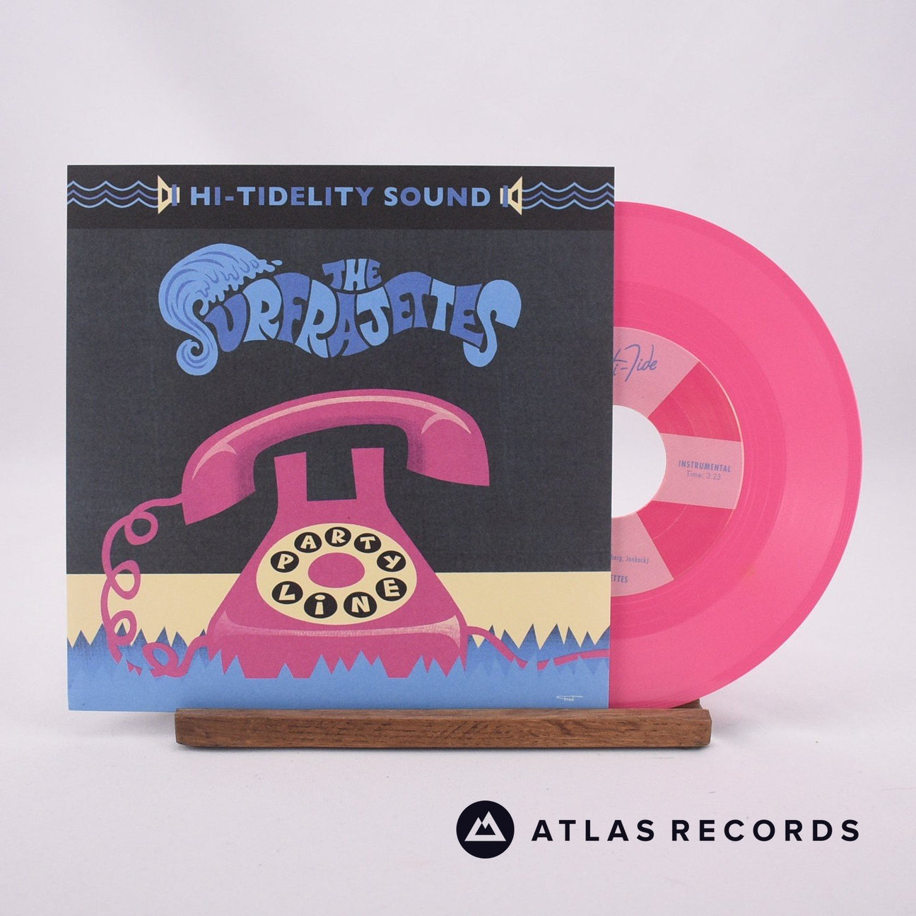 The Surfrajettes Party Line 7" Vinyl Record - Front Cover & Record