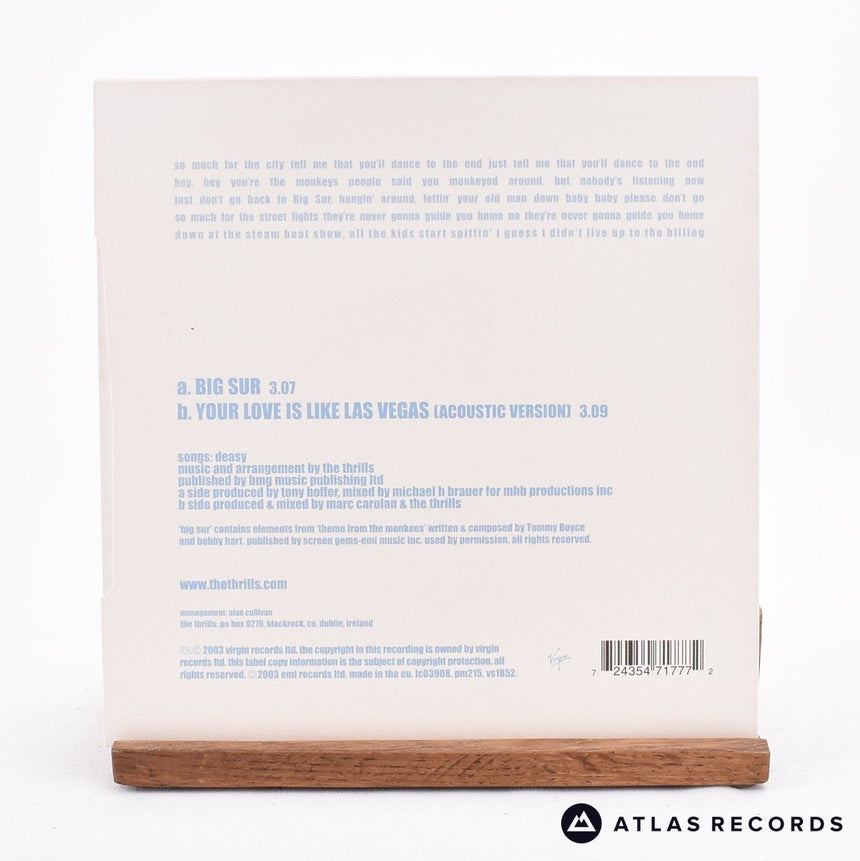 The Thrills - Big Sur - Blue 7" Vinyl Record - EX/NM