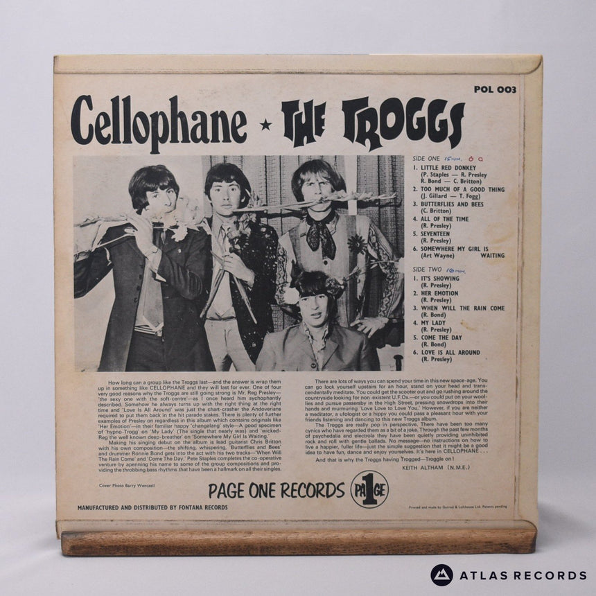 The Troggs - Cellophane - 1L 2L LP Vinyl Record - VG+/VG+