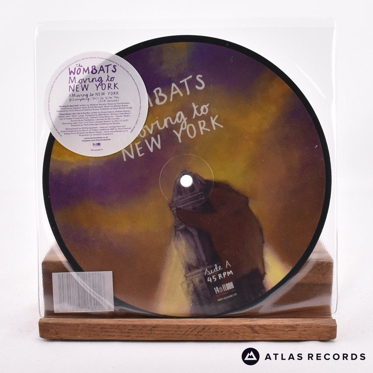 The Wombats Moving To New York 7" Vinyl Record - Front Cover & Record