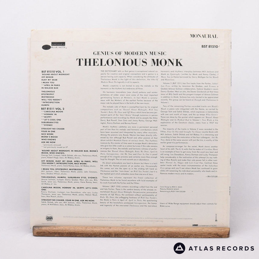 Thelonious Monk - Genius Of Modern Music Volume One - LP Vinyl Record
