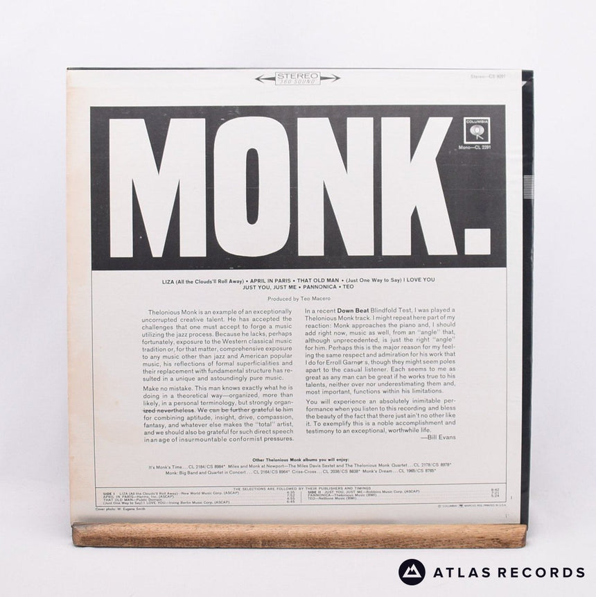 Thelonious Monk - Monk. - LP Vinyl Record - EX/EX