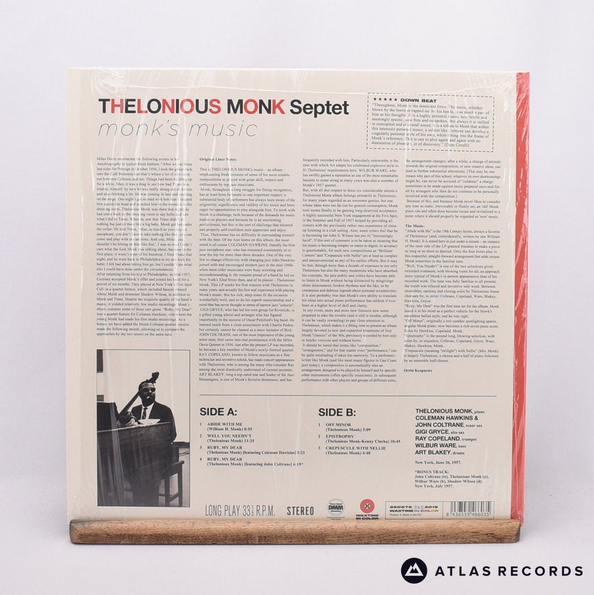 Thelonious Monk Septet - Monk's Music - Red Transparent LP Vinyl Record - NM/VG+