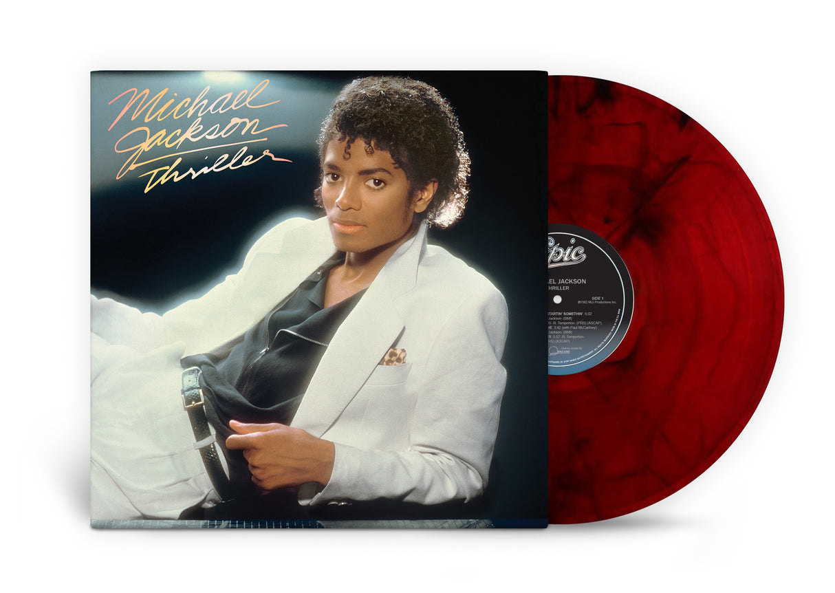 Michael Jackson - Thriller - Red & Black Marble LP Vinyl Record