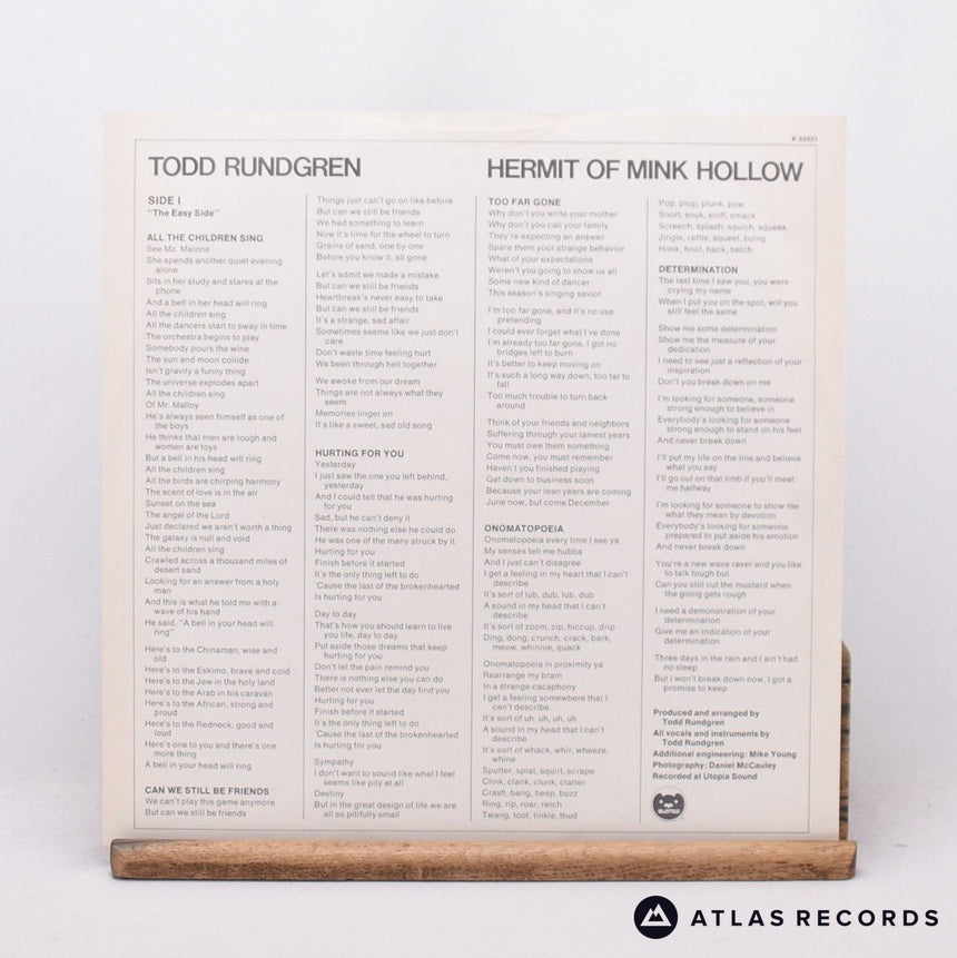 Todd Rundgren - Hermit Of Mink Hollow - LP Vinyl Record - EX/EX