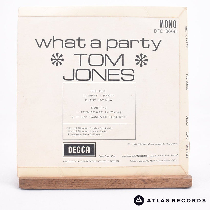 Tom Jones - What A Party - 7" EP Vinyl Record - VG+/VG+