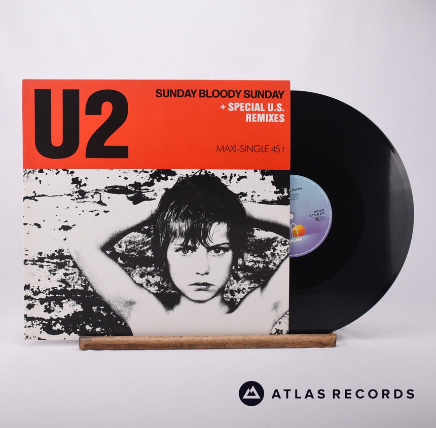 U2 Sunday Bloody Sunday 12" Vinyl Record - Front Cover & Record