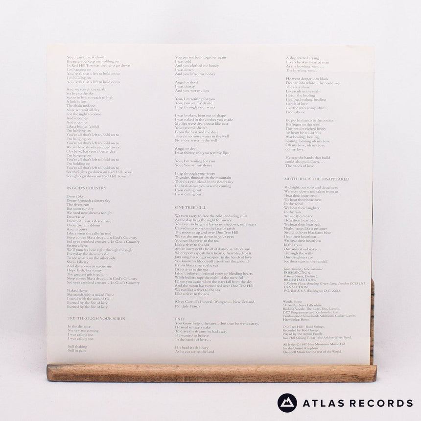 U2 - The Joshua Tree - Gatefold Lyric Sheet LP Vinyl Record - EX/EX