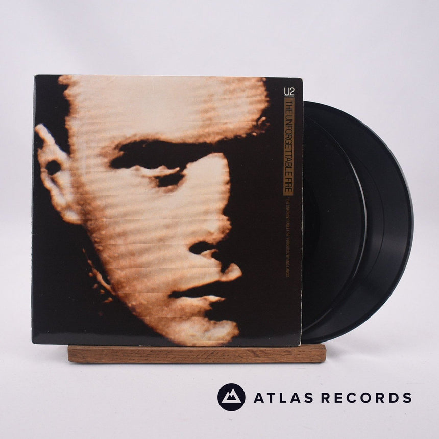 U2 The Unforgettable Fire 2 x 7" Vinyl Record - Front Cover & Record