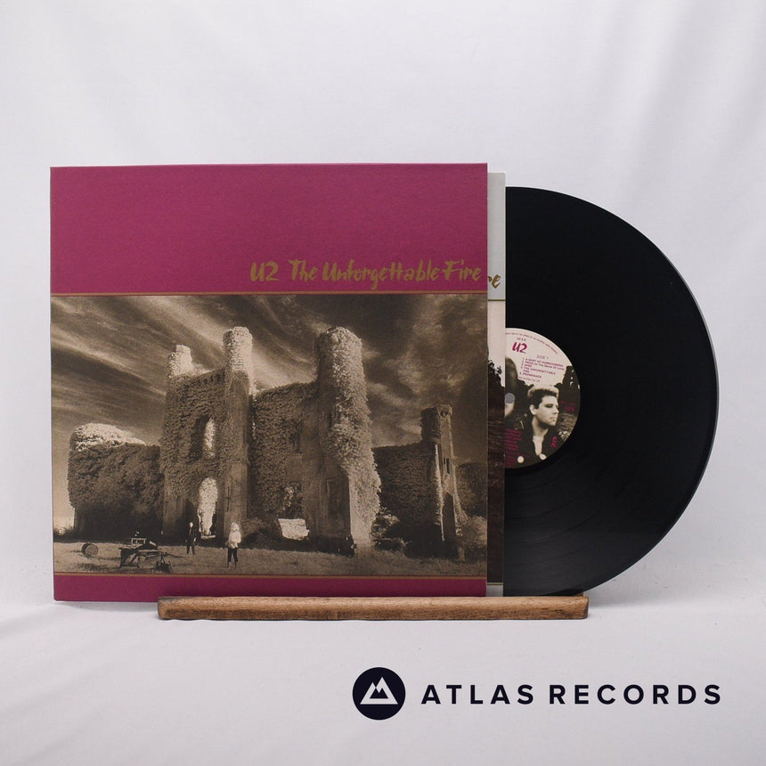 U2 The Unforgettable Fire LP Vinyl Record - Front Cover & Record