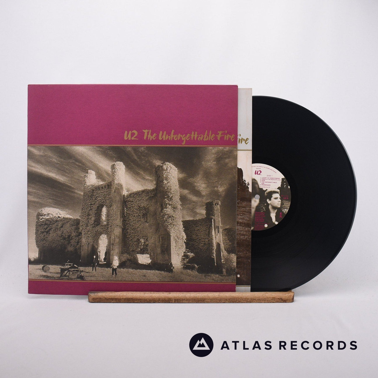 U2 The Unforgettable Fire LP Vinyl Record - Front Cover & Record