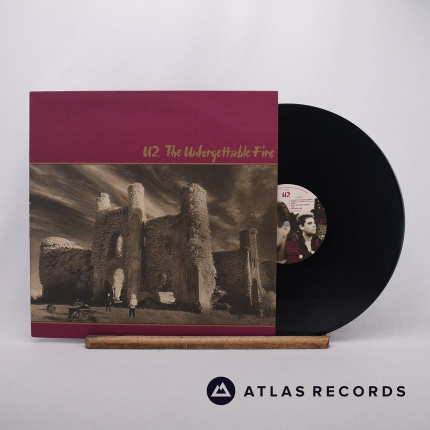 U2 The Unforgettable Fire LP Vinyl Record - Front Cover & Record