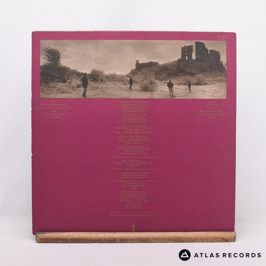 U2 - The Unforgettable Fire - Textured Sleeve A-7 B-6 LP Vinyl Record - VG+/VG+