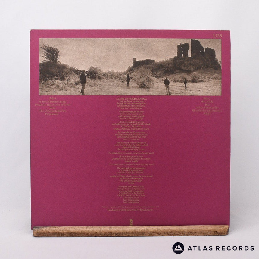 U2 - The Unforgettable Fire - Textured Sleeve LP Vinyl Record - VG+/EX