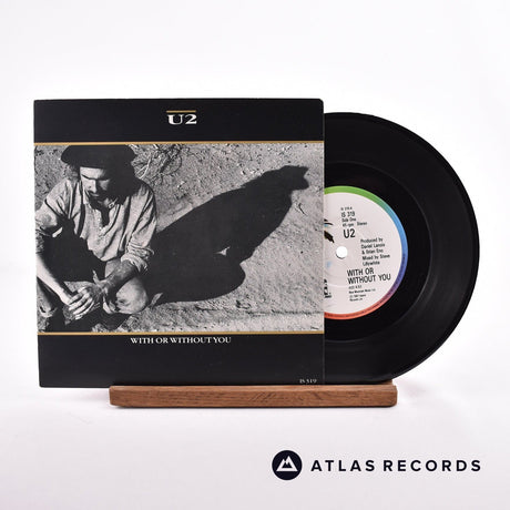 U2 With Or Without You 7" Vinyl Record - Front Cover & Record