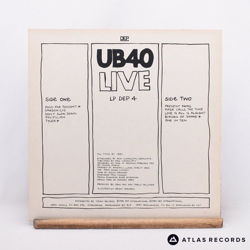 UB40 - Live - LP Vinyl Record - EX/EX