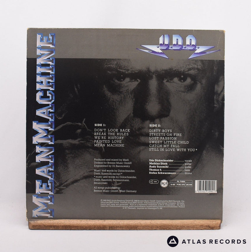 U.D.O. - Mean Machine - LP Vinyl Record - VG+/VG+