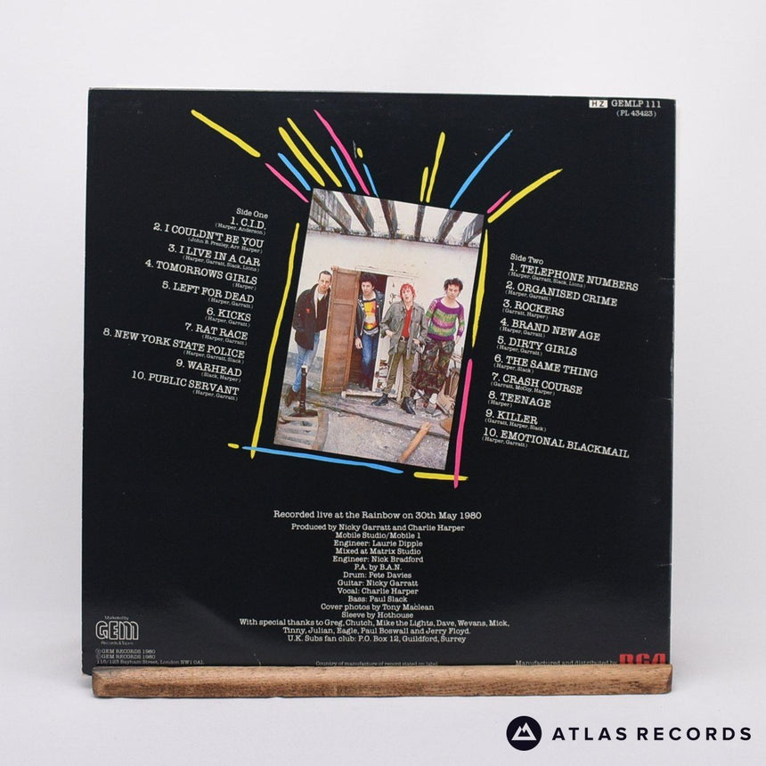 UK Subs - Crash Course - Live - A-1 B-1 A-2 B-1 LP + 12" Vinyl Record - EX/EX