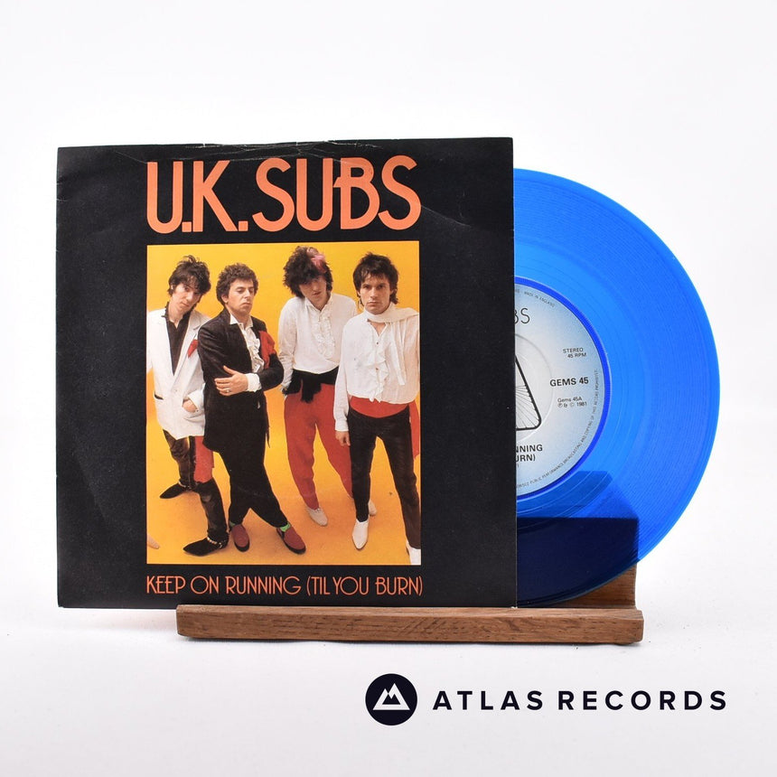 UK Subs Keep On Running 7" Vinyl Record - Front Cover & Record