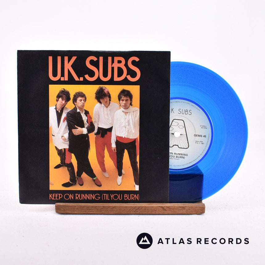 UK Subs Keep On Running 7" Vinyl Record - Front Cover & Record
