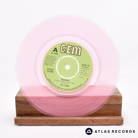 UK Subs - Teenage - Pink 7" Vinyl Record - VG+/EX