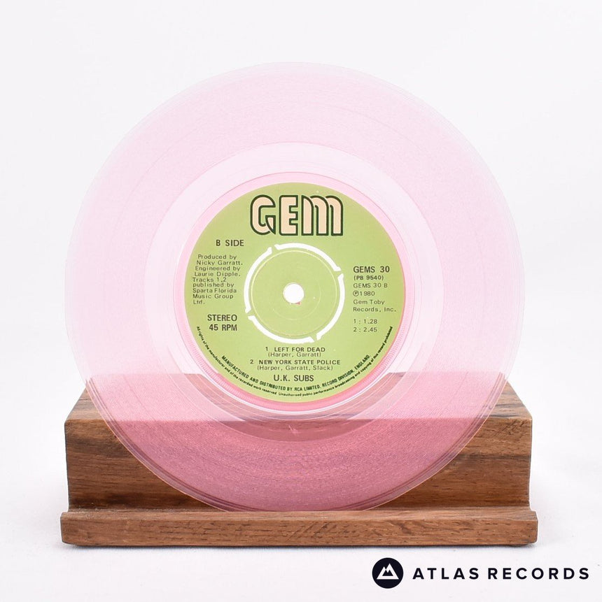 UK Subs - Teenage - Pink 7" Vinyl Record - VG+/EX