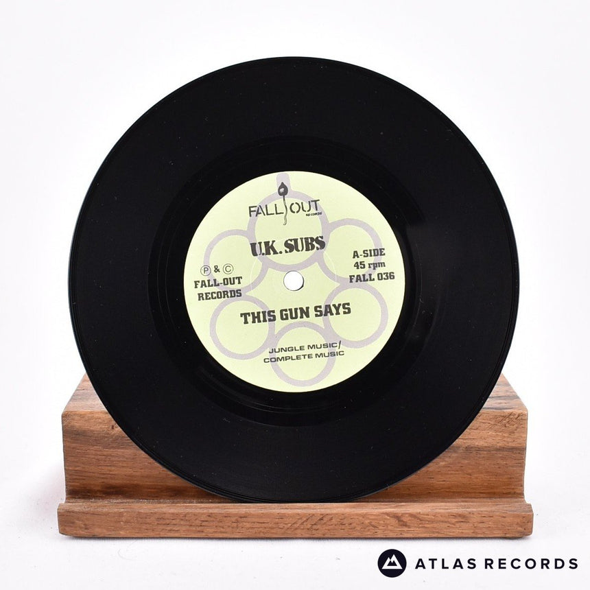 UK Subs - This Gun Says - Blue Sleeve 7" Vinyl Record - EX/VG+