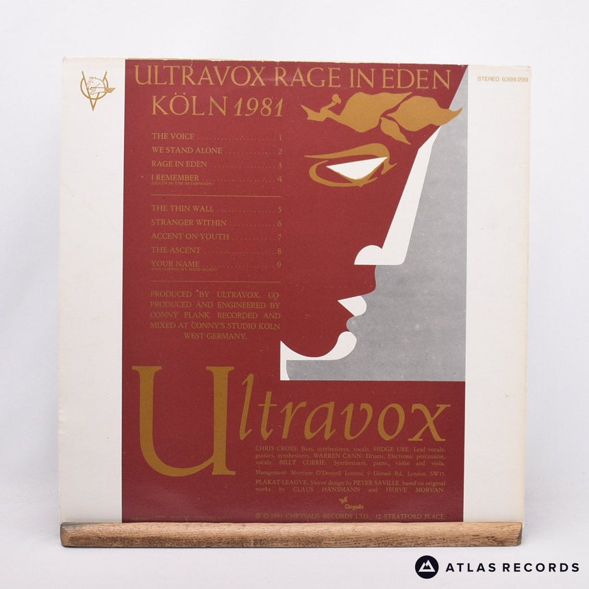 Ultravox - Rage In Eden - Lyric Sheet Greece LP Vinyl Record - EX/EX