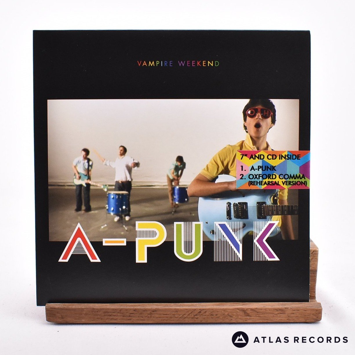 Vampire Weekend A-Punk 7" + CD Vinyl Record - Front Cover & Record