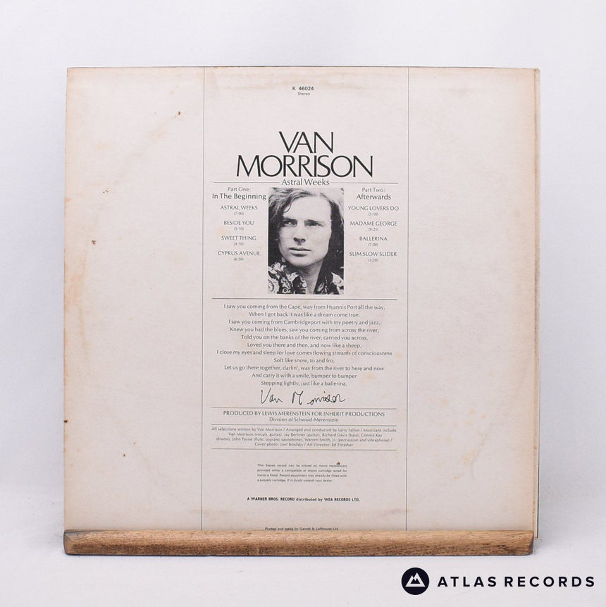 Van Morrison - Astral Weeks - Reissue A4 B3 LP Vinyl Record - VG+/EX
