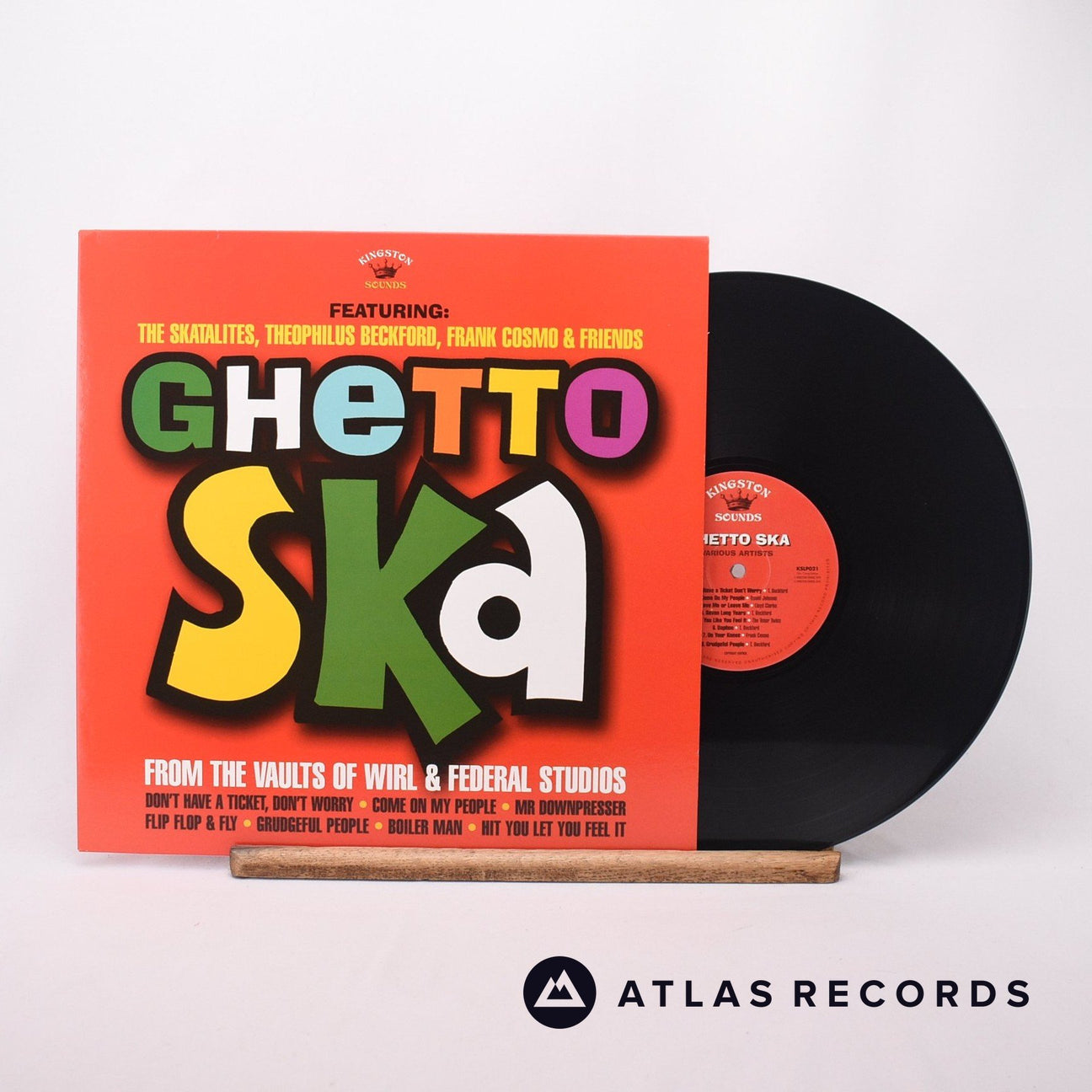 Various Ghetto Ska - From The Vaults Of Wirl & Federal Studios LP Vinyl Record - Front Cover & Record