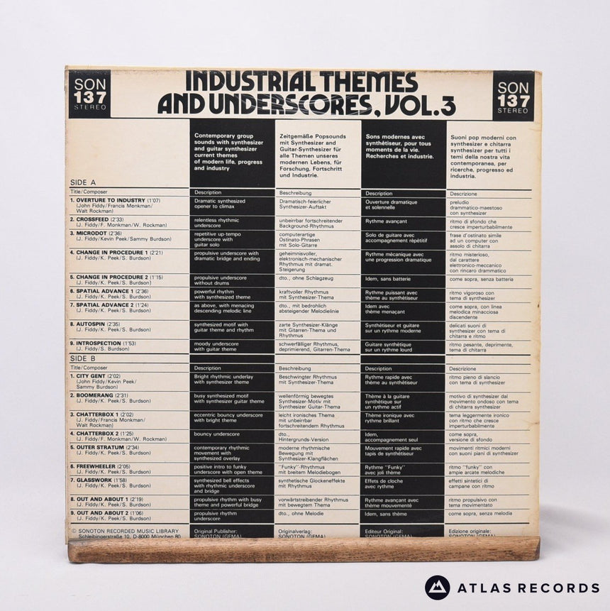 Various - Industrial Themes & Underscores Vol. 3 - LP Vinyl Record - VG+/EX
