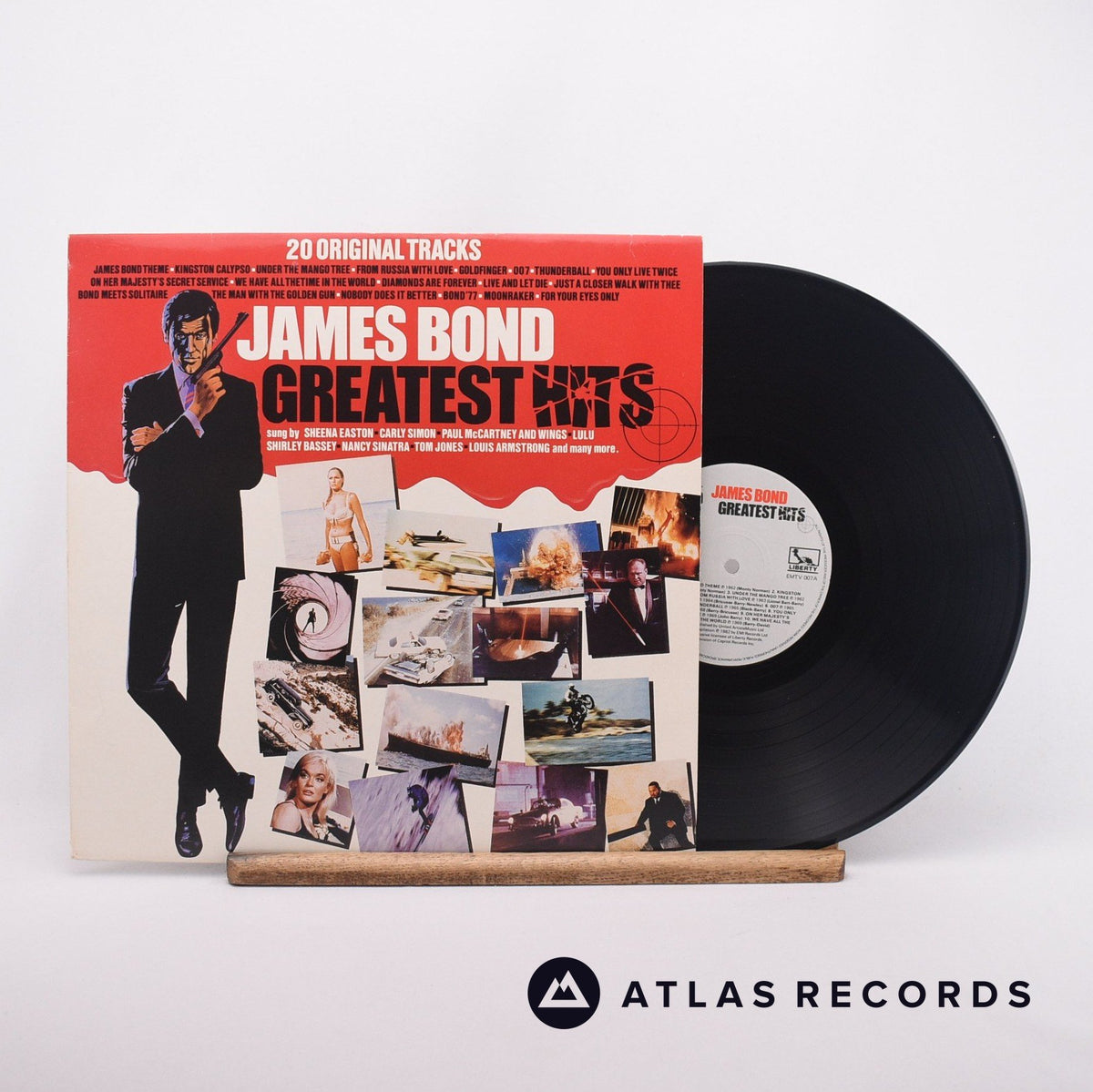 Various James Bond Greatest Hits LP Vinyl Record - Front Cover & Record
