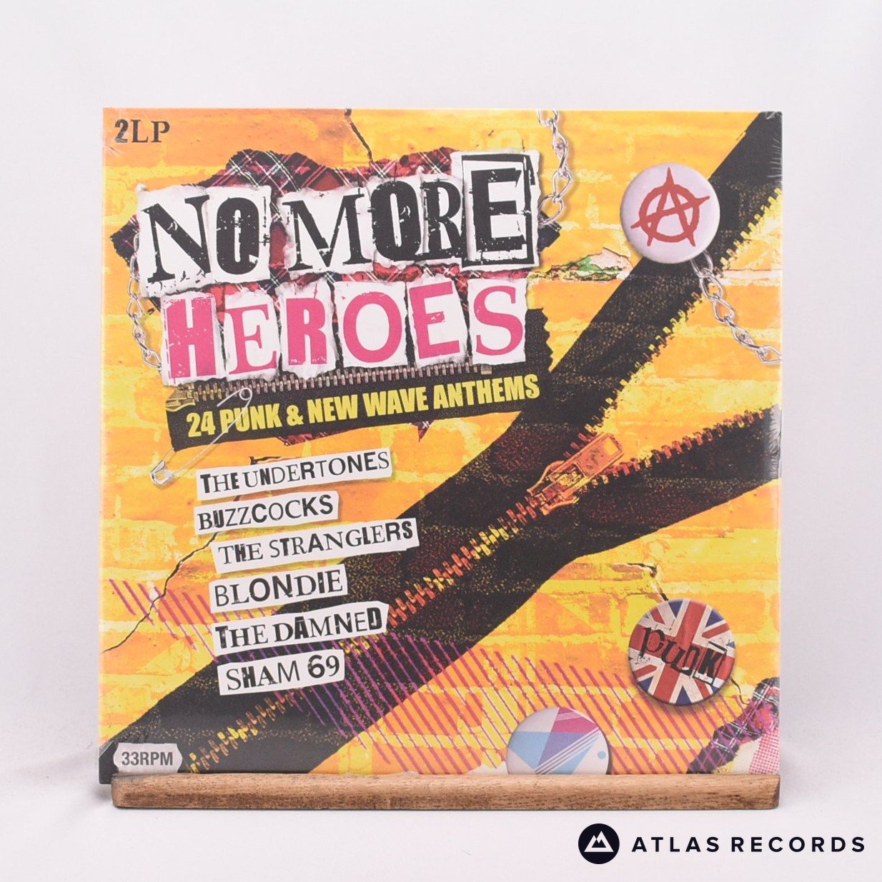 Various No More Heroes 24 Punk & New Wave Anthems Double LP Vinyl Record - Front Cover & Record