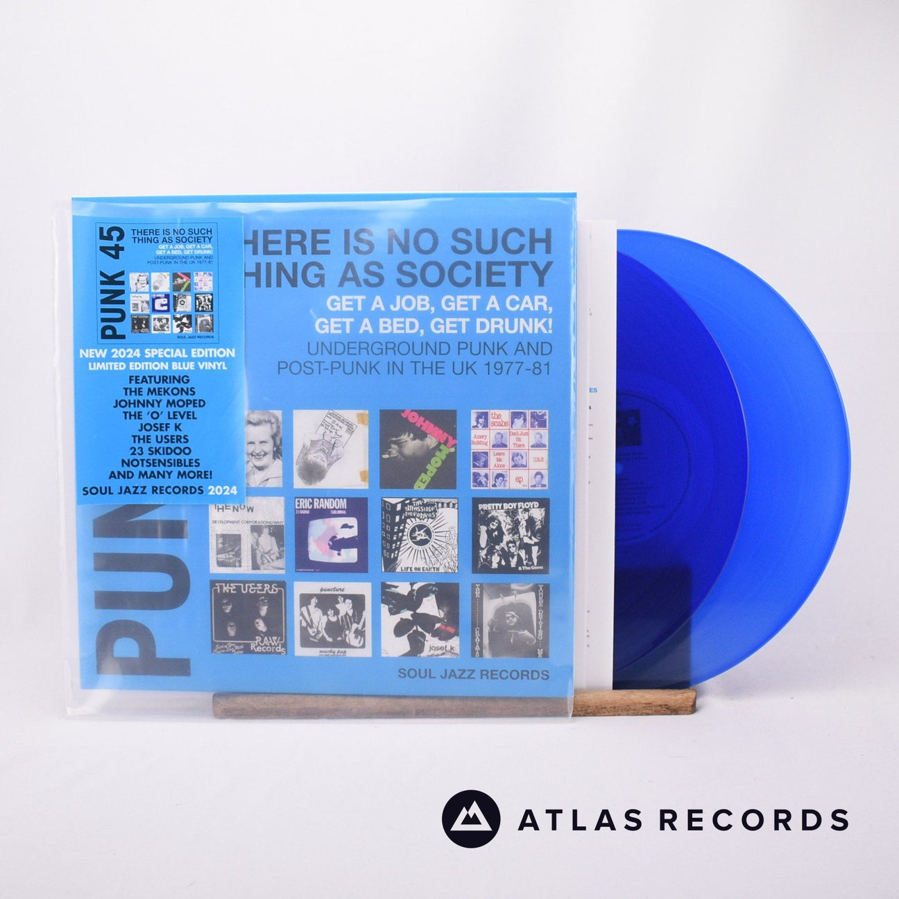 Various Punk 45: There Is No Such Thing As Society - Get A Job, Get A Car, Get A Bed, Get Drunk! Vol.2: Underground Punk And Post-Punk In The UK 1977-81 2 x LP Vinyl Record - Front Cover & Record