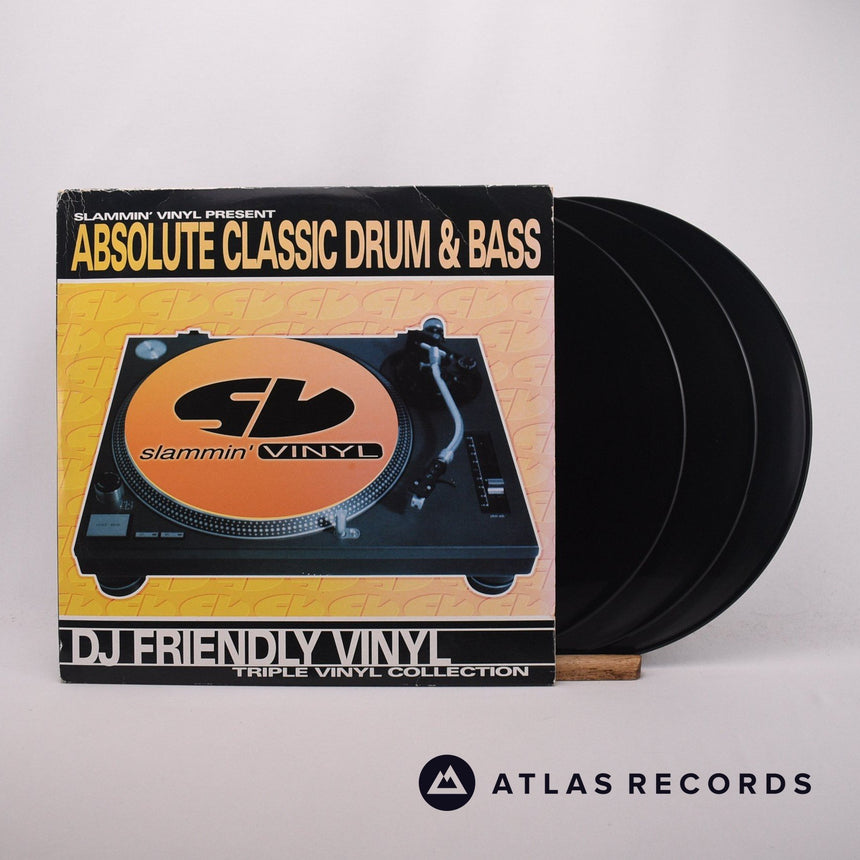 Various Slammin' Vinyl Present Absolute Classic Drum & Bass 3 x LP Vinyl Record - Front Cover & Record