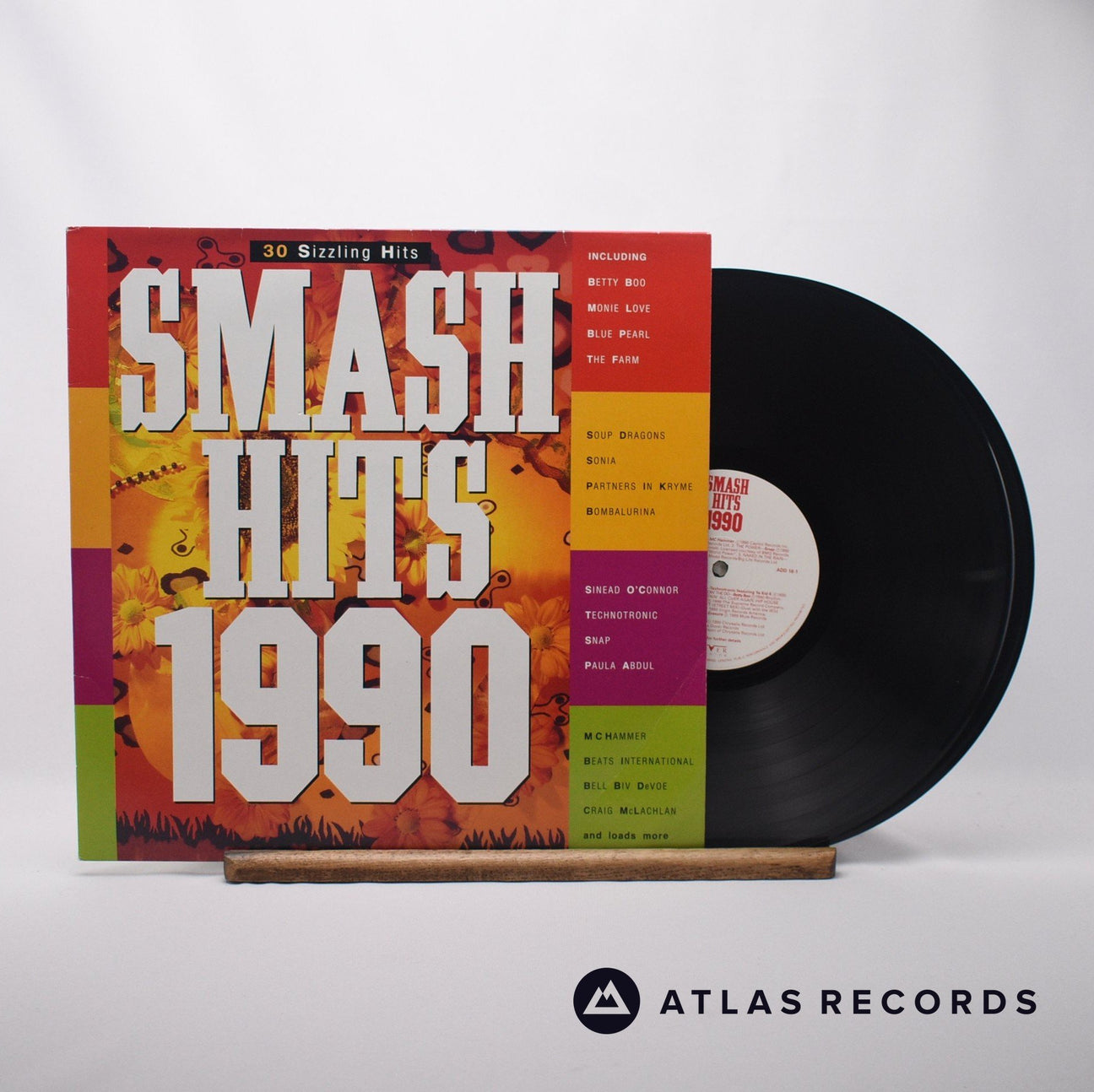 Various Smash Hits 1990 Double LP Vinyl Record - Front Cover & Record