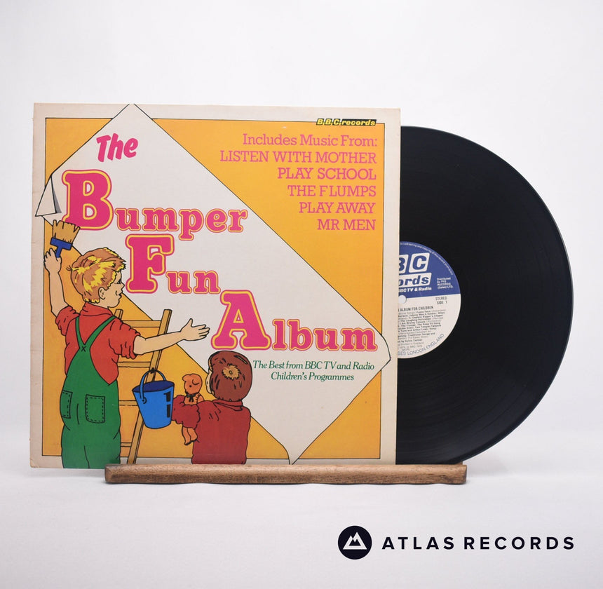 Various The Bumper Fun Album - Songs, Games & Funny Stories From Popular Bbc Children's Programmes For Younger Children LP Vinyl Record - Front Cover & Record