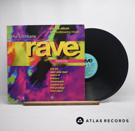 Various The Ultimate Rave Double LP Vinyl Record - Front Cover & Record