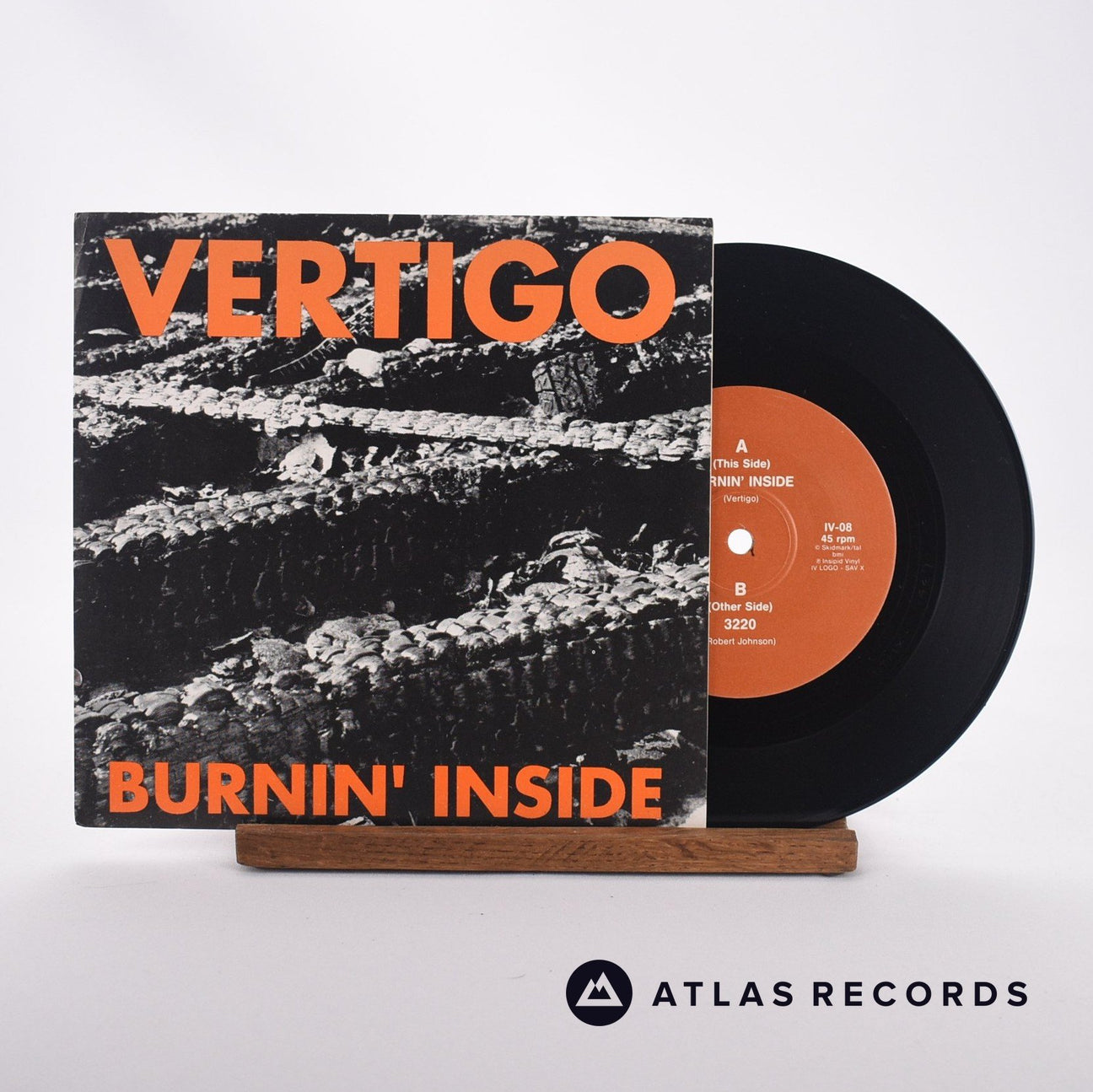 Vertigo Burnin' Inside 7" Vinyl Record - Front Cover & Record