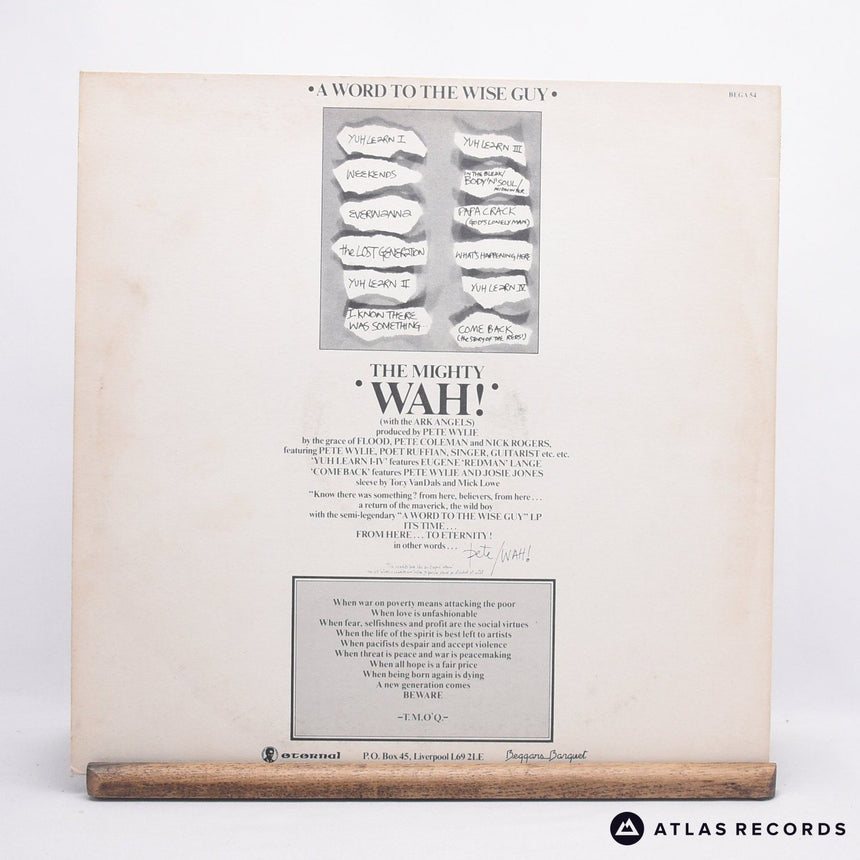 Wah! - A Word To The Wise Guy - LP Vinyl Record - VG+/EX