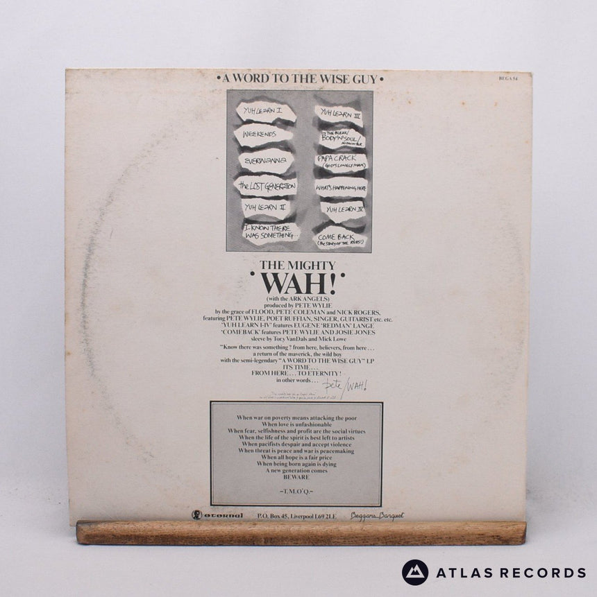 Wah! - A Word To The Wise Guy - LP + 12" Vinyl Record - VG+/EX