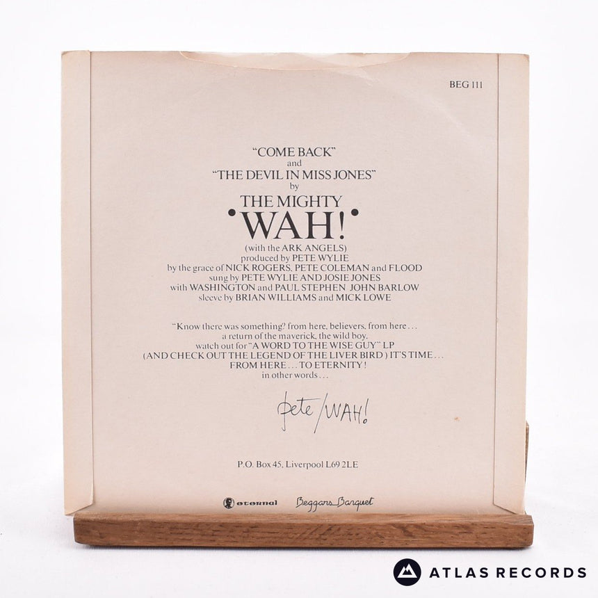 Wah! - Come Back - 7" Vinyl Record - EX/EX