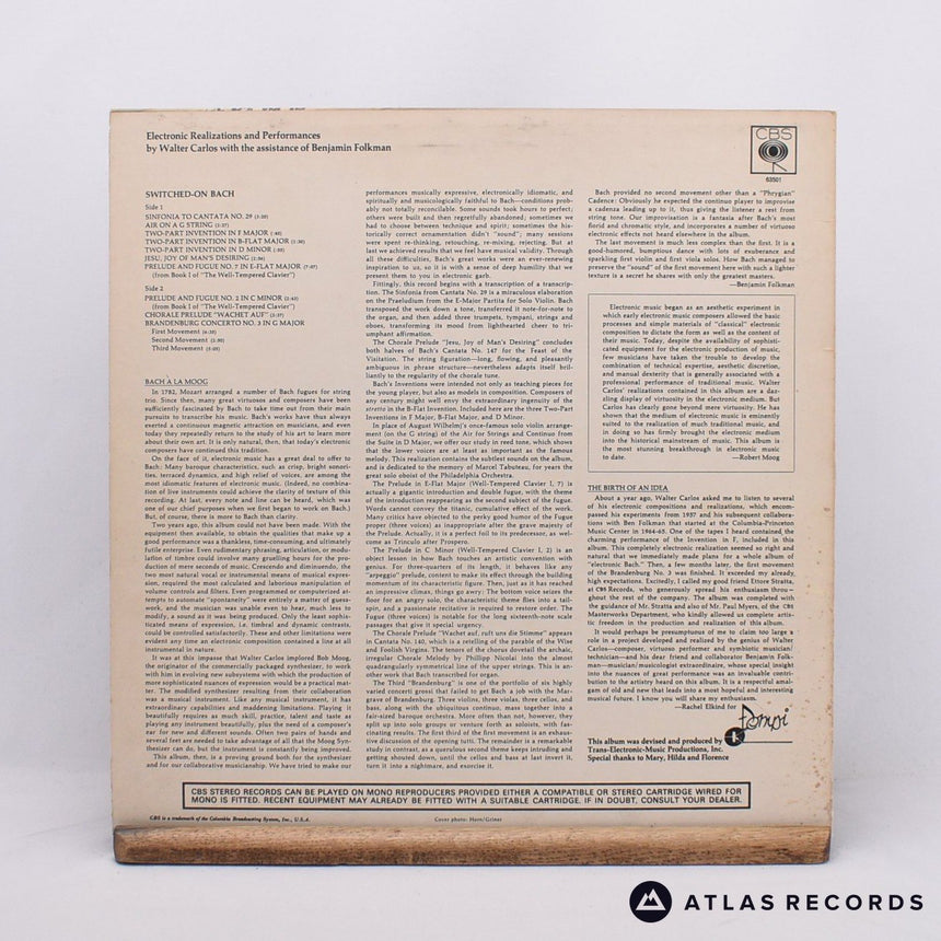 Walter Carlos - Switched-On Bach - First Uk Press LP Vinyl Record - VG+/VG+